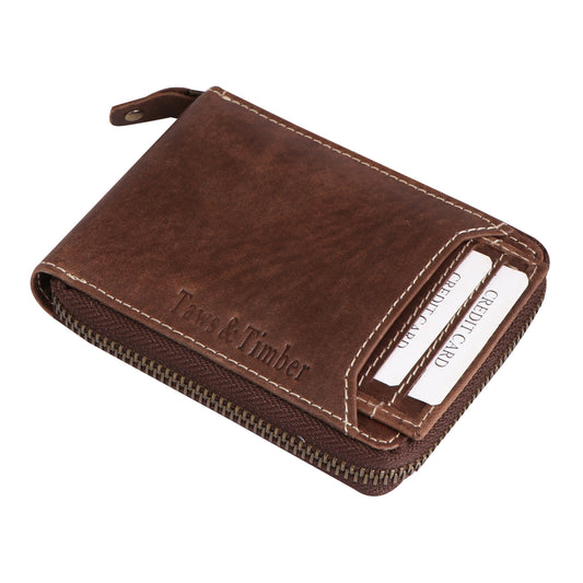 Men Chestnut Brown Bi-fold Genuine Leather Wallet